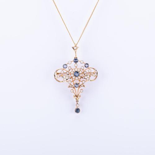 Antique Art Nouveau Edwardian Aquamarine & Pearl Pendant / Brooch c.1900 (1 of 5) Antique Art Nouveau Edwardian Aquamarine & Pearl Pendant / Brooch c.1900 (1 of 5)