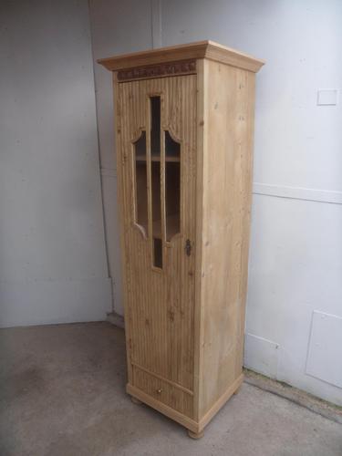 Art Deco Pine 1 Door Linen / Bathroom / Storage Cupboard to wax / paint (1 of 9)