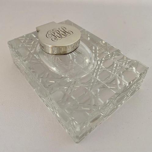 Silver Mounted Inkwell London 1904 (1 of 8) Silver Mounted Inkwell London 1904 (1 of 8)