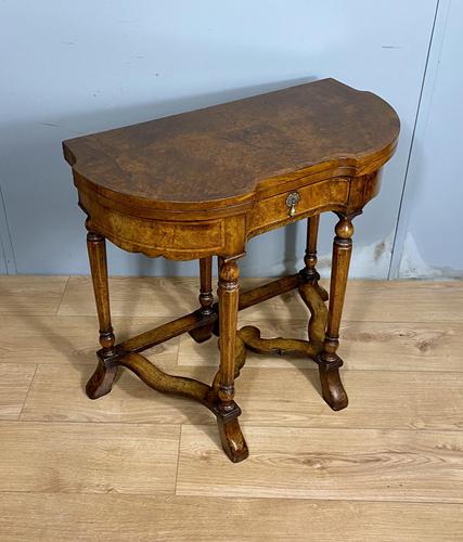 Late Victorian Burr Walnut Card Table (1 of 9)