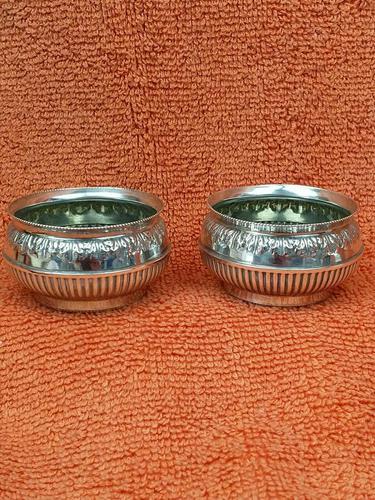 Antique Sterling Silver Hallmarked Salts 1886 , Levesley Brothers Sheffield (1 of 11)