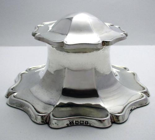 Superb Large 1915 Solid Sterling Silver Antique Capstan Inkwell, Martin Hall & Co. English Hallmarked (1 of 12)