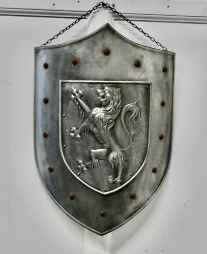 19th Century French Arts and Crafts Hand Made Curved Steel Shield (1 of 5) 19th Century French Arts and Crafts Hand Made Curved Steel Shield (1 of 5)