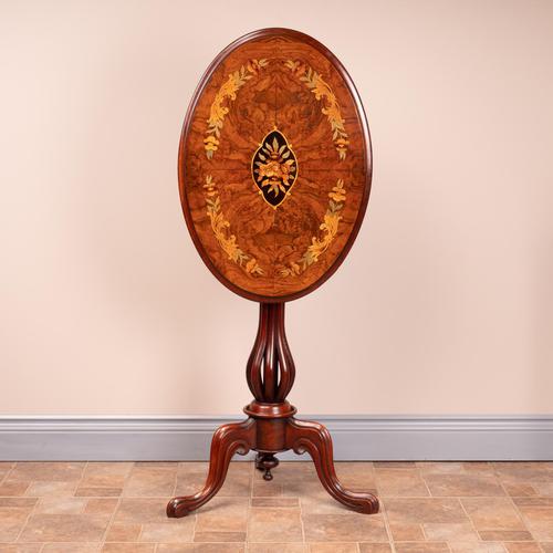 Good Quality Marquetry Walnut Occasional Tip Table (1 of 14)