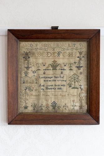 Mid 19th Century Needlework Sampler Dated 1853 (1 of 3)