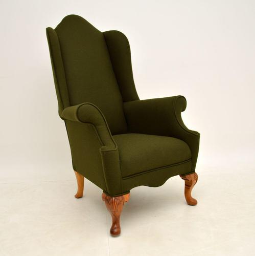 Antique Walnut Wing Back Armchair (1 of 10) Antique Walnut Wing Back Armchair (1 of 10)