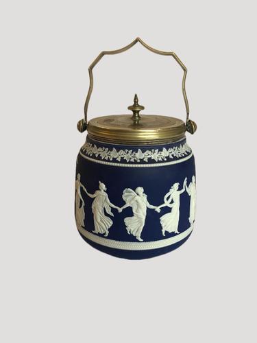 Antique Edwardian Wedgwood Jasper Ware Biscuit Barrel (1 of 5) Antique Edwardian Wedgwood Jasper Ware Biscuit Barrel (1 of 5)