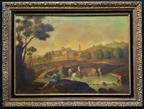 HUGE '17thc Old Master Manner' Original signed Italianate Landscape Oil Painting (1 of 16) HUGE '17thc Old Master Manner' Original signed Italianate Landscape Oil Painting (1 of 16)