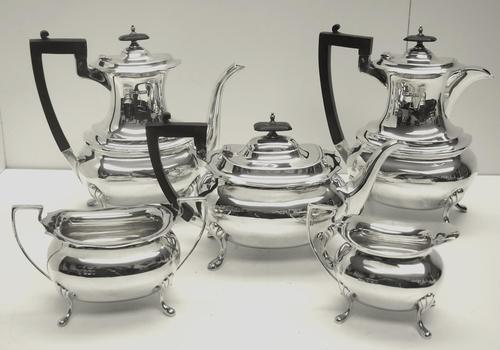 Impressive 5 Piece Silver Tea & Coffee Set Walker & Hall Sheffield 1917 (1 of 17)