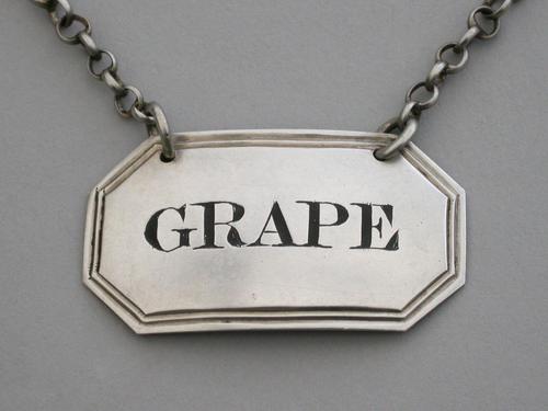 George IV Silver Wine Label Grape. By George Knight, London, 1821 (1 of 6) George IV Silver Wine Label Grape. By George Knight, London, 1821 (1 of 6)