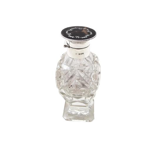 Antique Sterling Silver, Cut Glass & Inlaid Tortoiseshell Perfume Bottle 1912 (1 of 9)