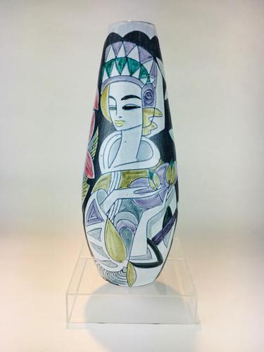 Fabulous Marian Zawadzki for Tilgmans Hand Painted Swedish Ceramic Vase c.1960s (1 of 13) Fabulous Marian Zawadzki for Tilgmans Hand Painted Swedish Ceramic Vase c.1960s (1 of 13)