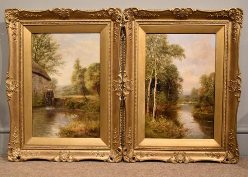 Oil Painting by John Bonny "Swans on the Water" & "Ducks on the Mill" (1 of 8)