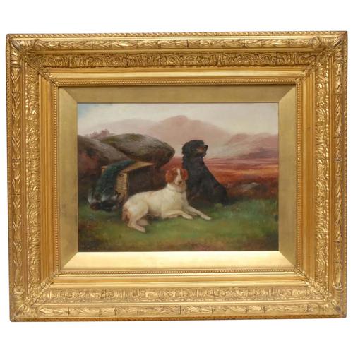 Victorian Oil Painting Hunting "Game Dogs" Signed Robert Cleminson (1 of 29) Victorian Oil Painting Hunting "Game Dogs" Signed Robert Cleminson (1 of 29)
