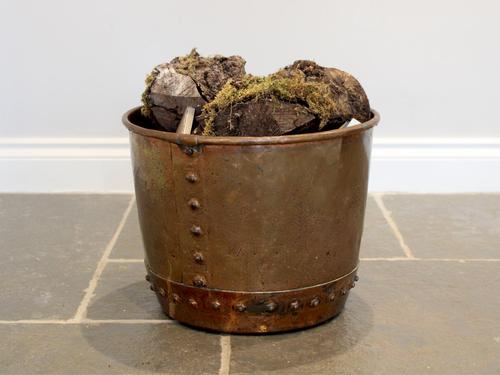 Late 19th Century Riveted Copper Log Bin (1 of 6) Late 19th Century Riveted Copper Log Bin (1 of 6)
