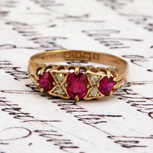 The Antique 1917 Ruby & Diamond Gold Ring (1 of 3)