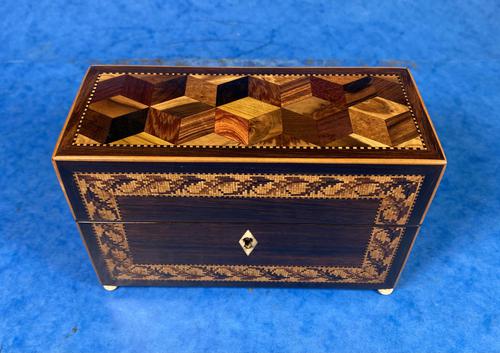 Victorian Rosewood & Tunbridge Ware Inlaid Scent Box (1 of 6)