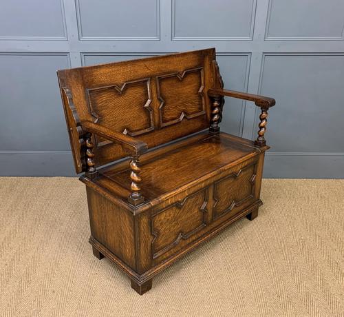 Jacobean Style Oak Monks Bench (1 of 14)