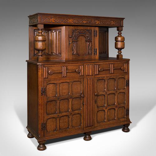 Antique Carved Court Cabinet, English, Oak, Sideboard, Jacobean Revival c.1910 (1 of 12) Antique Carved Court Cabinet, English, Oak, Sideboard, Jacobean Revival c.1910 (1 of 12)