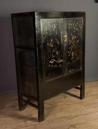 Lacquered hand painted provincial Chinese wedding cabinet (1 of 7)