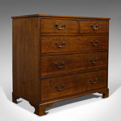 Antique Chest of Drawers, English, Oak, Tallboy, Early Victorian c.1840 (1 of 12)