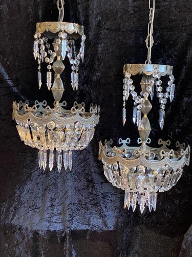 Elegant Pair of French Basket Chandelier (1 of 12) Elegant Pair of French Basket Chandelier (1 of 12)