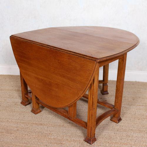 Oak Gateleg Dining Table Carved Solid Folding Kitchen Table (1 of 15)