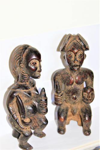 Delightful & Finely Carved Pair of Yoruba Wood Figurines (1 of 8)