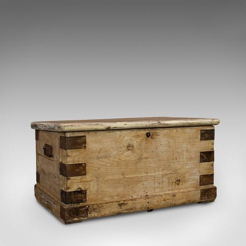 Antique Mail Chest, English, Pine, Carriage, Merchant, Victorian c.1880 (1 of 12)