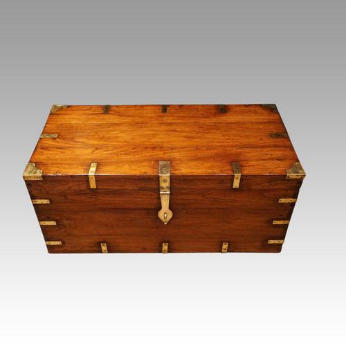 Victorian brass bound teak military chest (1 of 7)