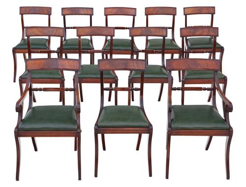 Set of 12 Regency Mahogany Dining Chairs 19th Century (1 of 8)