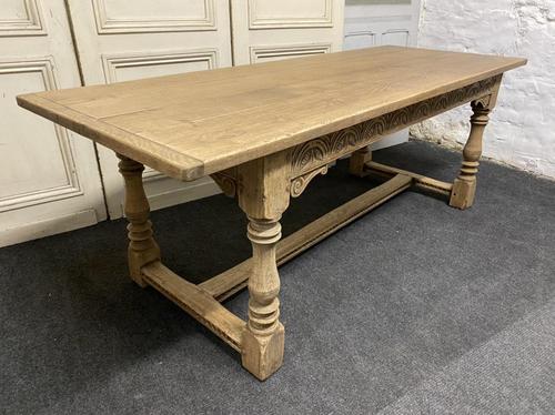 Bleached Oak Farmhouse Refectory Dining Table (1 of 22)