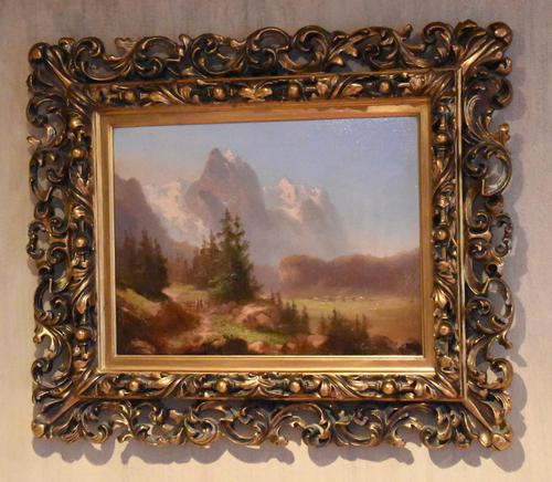 Swiss Alpine scene oil painting (1 of 8) Swiss Alpine scene oil painting (1 of 8)
