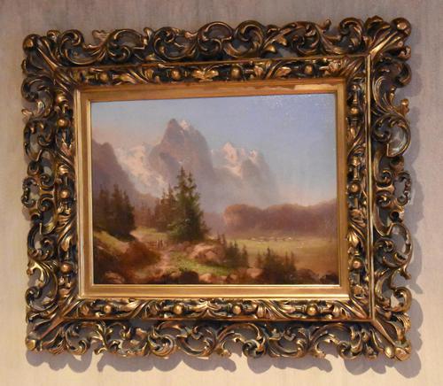 Swiss Alpine scene oil painting (1 of 8)