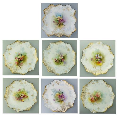 Good Royal Doulton Burslem Hand Painted Dessert Set 19th Century (1 of 12) Good Royal Doulton Burslem Hand Painted Dessert Set 19th Century (1 of 12)