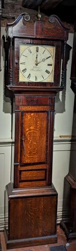 19th Century Oak & Mahogany Cottage Longcase Clock (1 of 5)