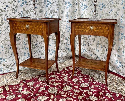 Pair of French Parquetry / Marquetry Side Tables (1 of 20)