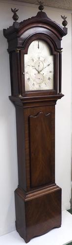 19th Century English Longcase Clock in Mahogany Case Silver Dial 5 Pillar 8-Day Signed Polhill & Newman-Lewes (1 of 5)