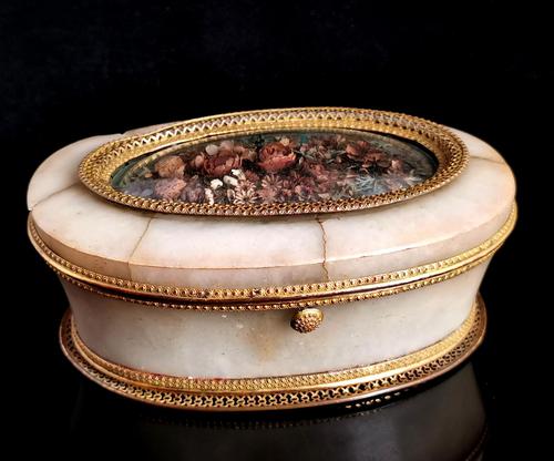 Antique French Jewellery Casket, Alabaster, Ormolu, Dried Flowers (1 of 13) Antique French Jewellery Casket, Alabaster, Ormolu, Dried Flowers (1 of 13)