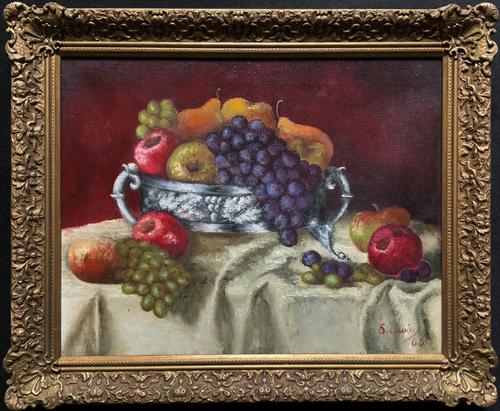 Fabulous 1960 Vintage Antique Still Life Of Fruit Study Oil On Canvas Painting (1 of 12) Fabulous 1960 Vintage Antique Still Life Of Fruit Study Oil On Canvas Painting (1 of 12)