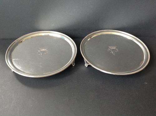 Pair of Antique Georgian Silver Salvers - 1786 (1 of 4) Pair of Antique Georgian Silver Salvers - 1786 (1 of 4)