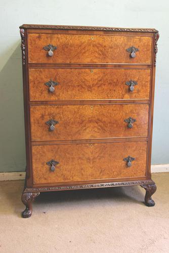 Quality Burr Walnut Chest of Drawers (1 of 7)