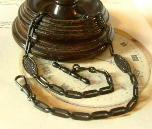 Antique German Iron Pocket Watch Chain 1916 WW1 Gold For Weapons Iron For Gold (1 of 12)