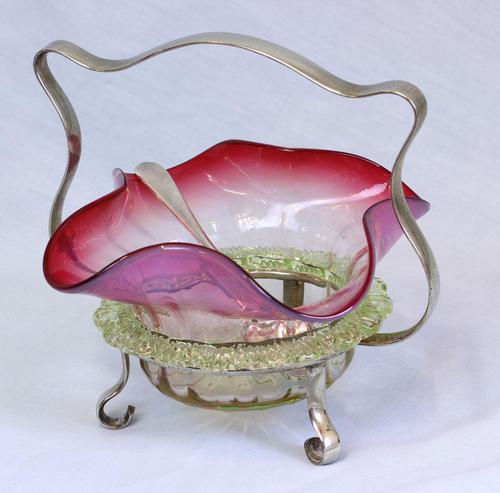 Antique Cranberry Vaseline Glass Preserve Dish (1 of 11) Antique Cranberry Vaseline Glass Preserve Dish (1 of 11)