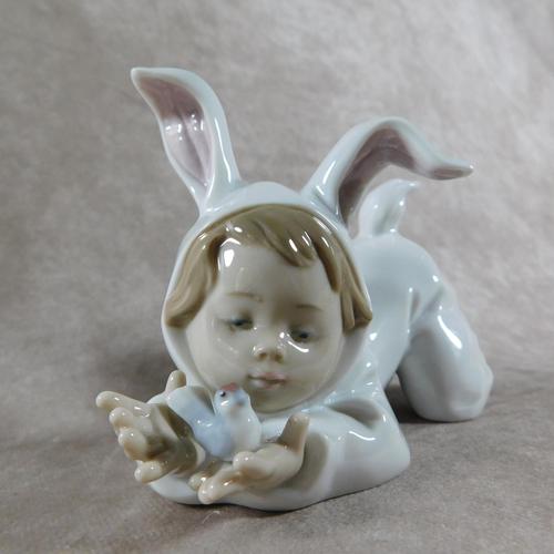 "Mi Difraz De Conejito" or "My Little Bunny Baby" Hand Modelled Porcelain Figure by Nao (1 of 7)