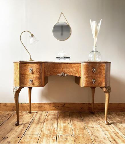 Burr Walnut Dressing Table / Desk / Vanity Table / Sideboard (1 of 5)