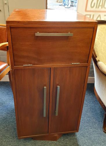 Vintage Mid Century Revolving Cocktail & Desk Teak Cabinet (1 of 8)