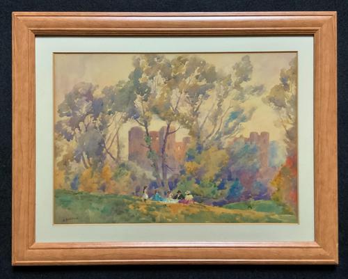 Outstanding 20thc Signed Autumn Landscape Castle Ruin Watercolour Painting (1 of 11) Outstanding 20thc Signed Autumn Landscape Castle Ruin Watercolour Painting (1 of 11)