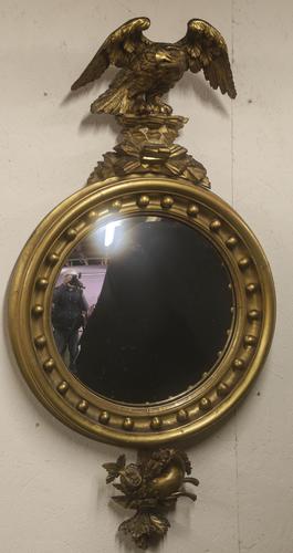 Regency Period Convex Mirror Eagle pediment (1 of 4)