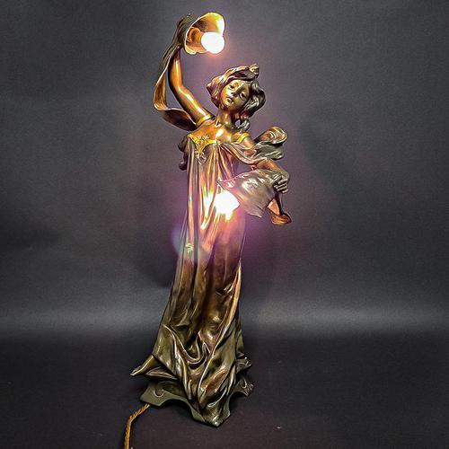 Art Nouveau Spelter Lamp (1 of 5) Art Nouveau Spelter Lamp (1 of 5)